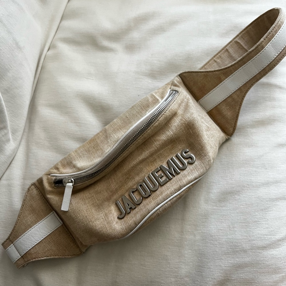 JACQUEMUS Linen/Leather Summer Bum Bag